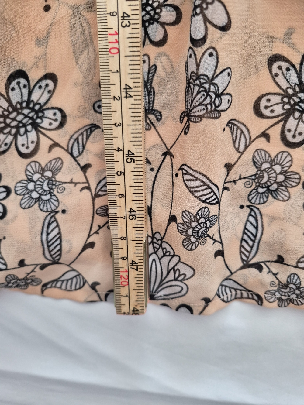 For Love & Lemons Peach Floral Midi Slip Dress with Neck Scarf Size L - Picture 9 of 13